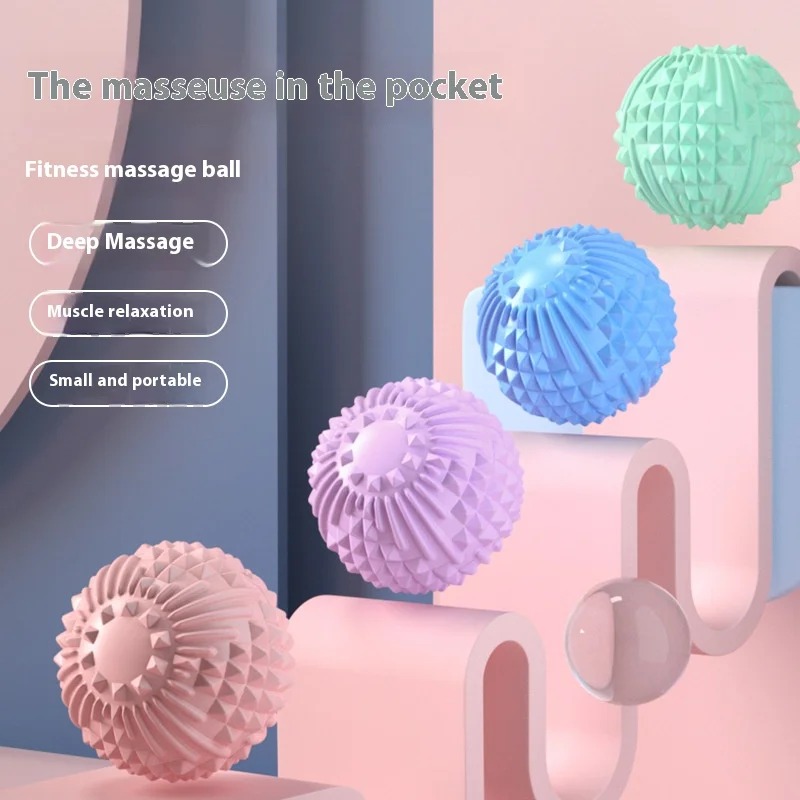New 1PC Pilates Adult Sports PVC7cm Plantar Fascia Ball Back Rolling Fitness Solid Massage Peanut Yoga Ball