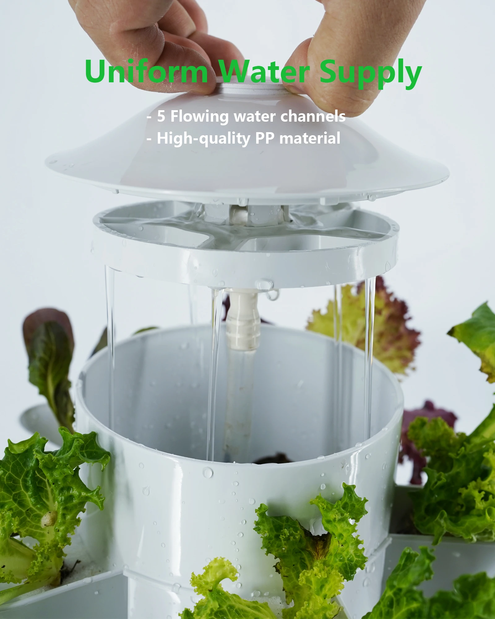 DPROOTS 30 Pods Indoor Vertical Hydroponics Growing Tower System for Herbs Vegetables Self-Watering Planting System
