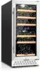Mini Fridge 15 Inch Wine Cooler Under Counter, 30 Bottle Dual Zone Wine Fridge with Stainless Steel, Wine Refrigerator Fre 1