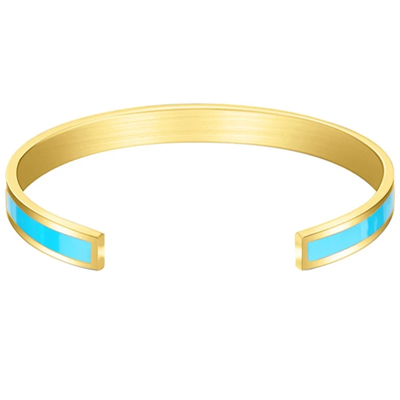 G & d minimalist isch glänzend Edelstahl glitzernden Tropf öl vergoldet Manschette Armband für Damen accessoires festliches Geschenk – Detail 5