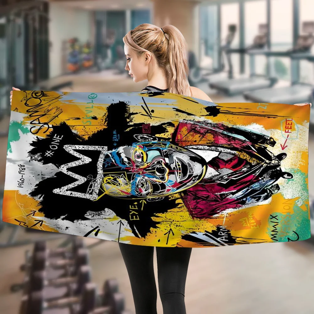 Jean Michel Basquiat Art Graffiti Big Microfiber Beach Towels Quick Dry Sand Beach Towels Pool Towel for Travel Swim Pool Yoga 5