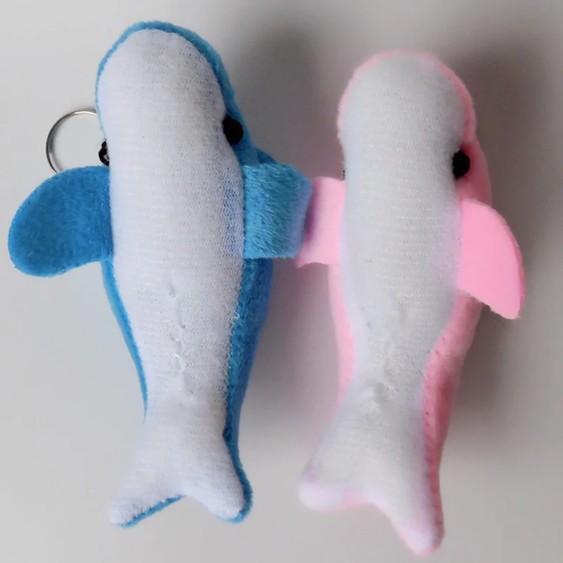 10CM Plush Dolphin Key Chains For Women Girls Mini Plush Pompom Fish Keyring Keychain Bag Car Trinket Wedding Party Toy Gifts