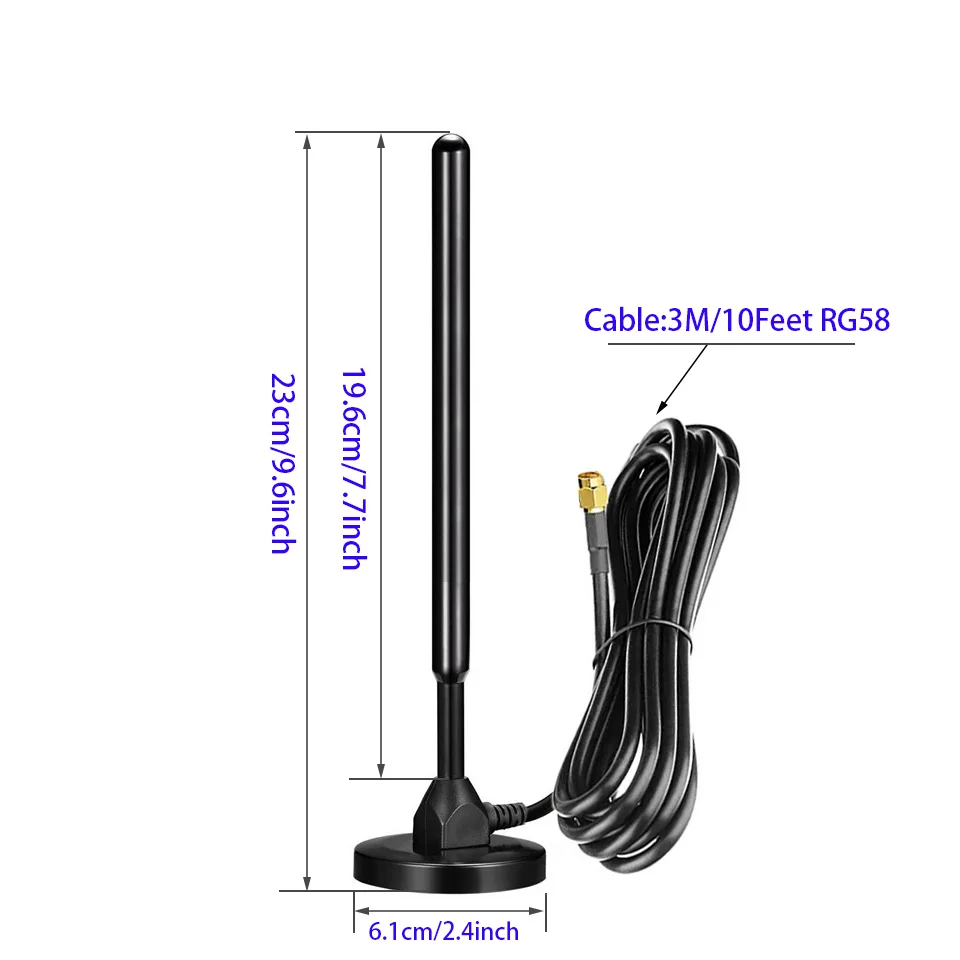스마트 홈 데이터 전송 인터폰 LORA 모듈용 433MHz 35dBi 고이득 무지향성 안테나 마그네틱 베이스 10피트 케이블