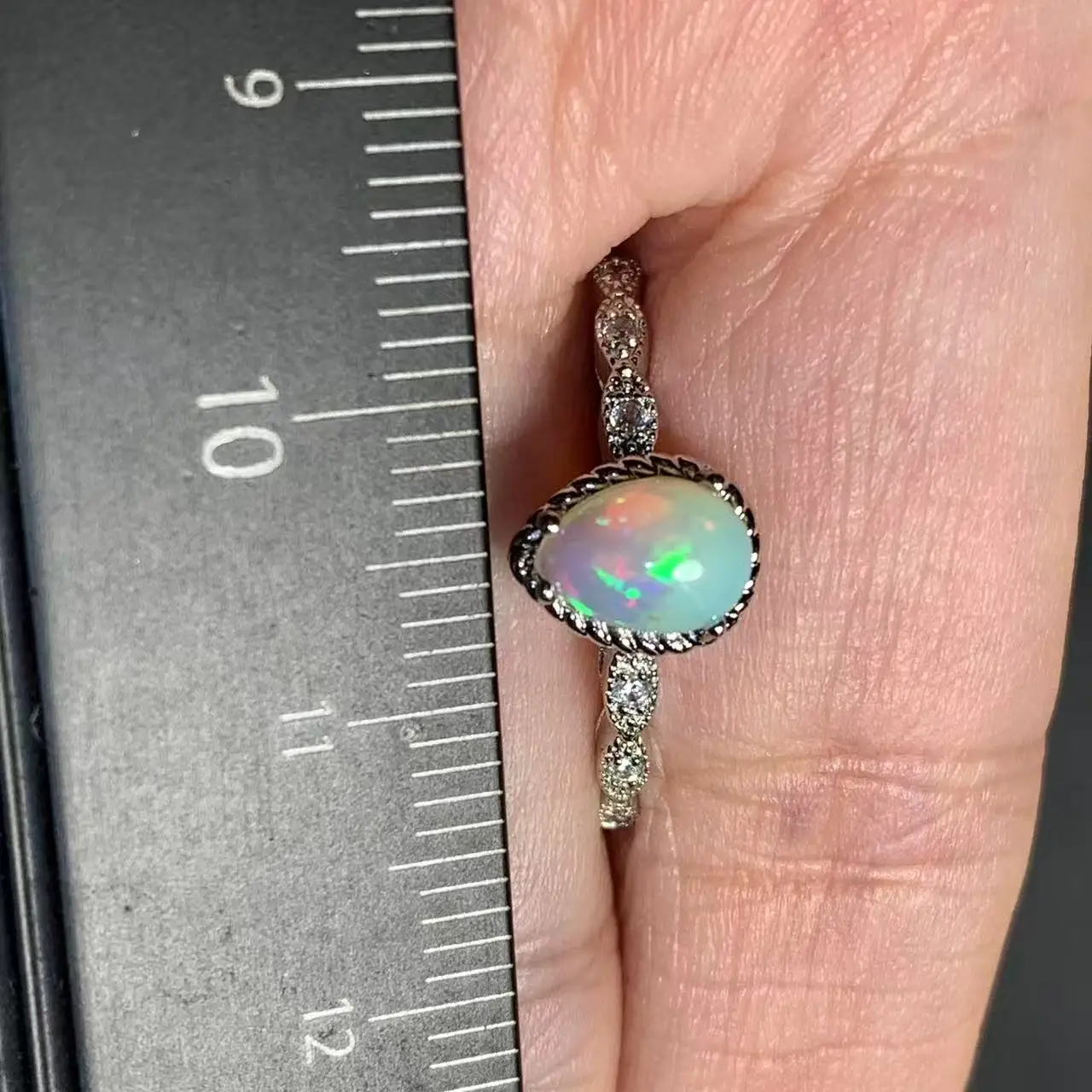Authentic DROP Natural Opal Ring Adjustable Female Ring Jewelry for Women Gift Wholesale High Quality Vintage Fine