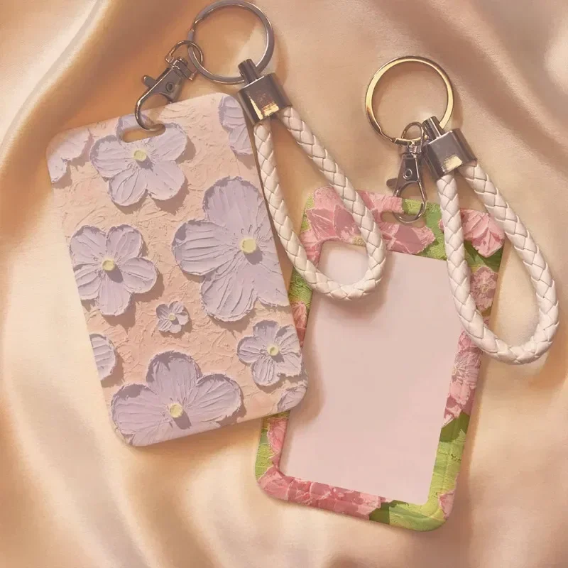 

Student Cartoon Cute flowers Business Card Holder Badge Credit Card Holders Bank ID Holders Bus Card Cover Case Women Supplies