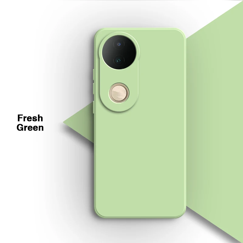 Solid Color Liquid Silicone Phone Case with Camera Protection