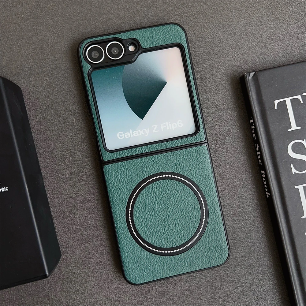 Lychee Magnetic Leather Matte Ultra-Thin Folding Shockproof Bumper Case