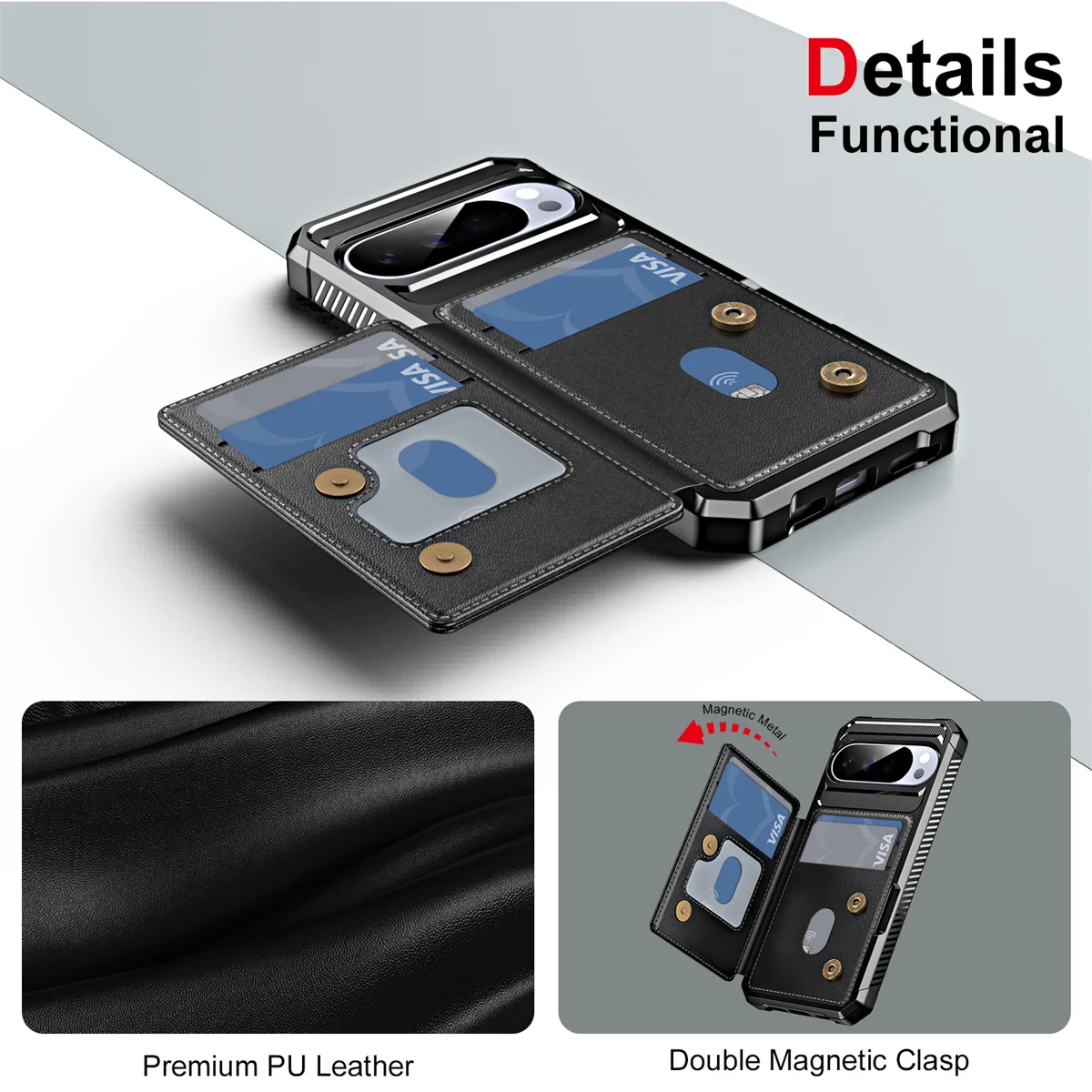 Leather Flip Card Slot Wallet Phone Case - Shockproof Pocket Cover