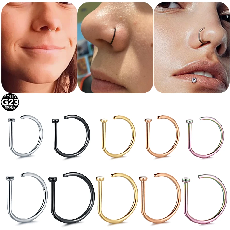 7mm Nose 18g Titanium Nose Ring Titanium Belly Button Rings