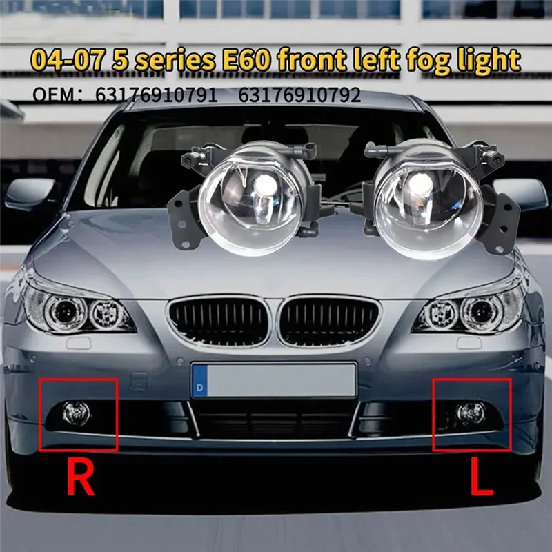 BMW 3 5 6 시리즈 E60 E61 E90 E91 323i 325i 525i 전면 범퍼 안개등 조립품 전구 포함 63176910791