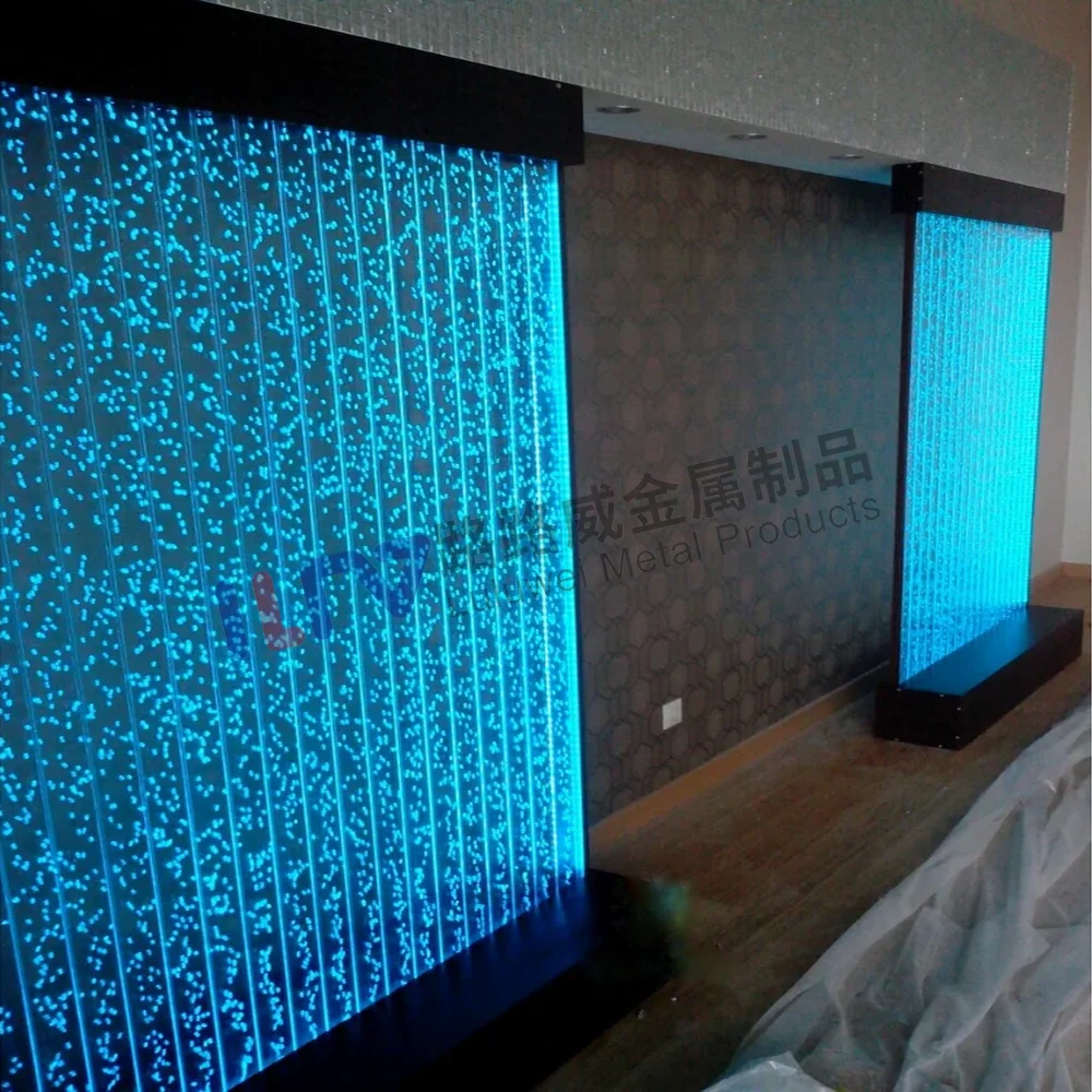 맞춤형 실내 아크릴 스크린 워터 커튼 월 폭포 버블 분수 패널