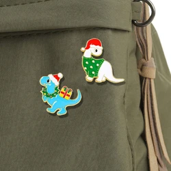 Christmas Series Cartoon Badge Brooch Set Creative Dinosaur Flying Dragon Elk Cute Badge Birthday Gift