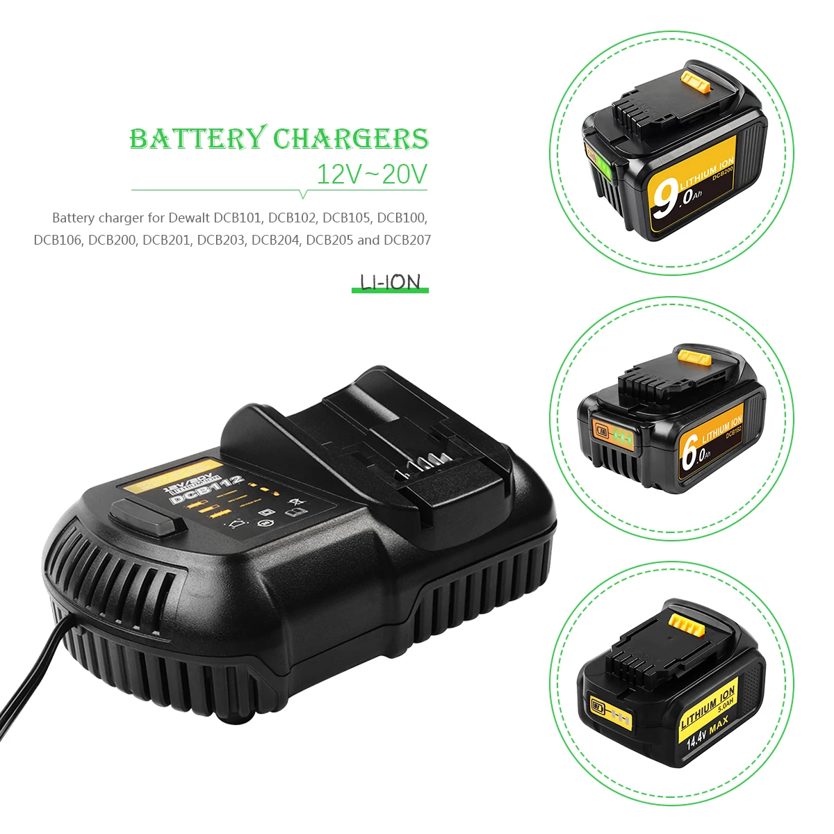 Dewalt 20v Battery Charger 2Pack 20V MAX XR Lithium Ion