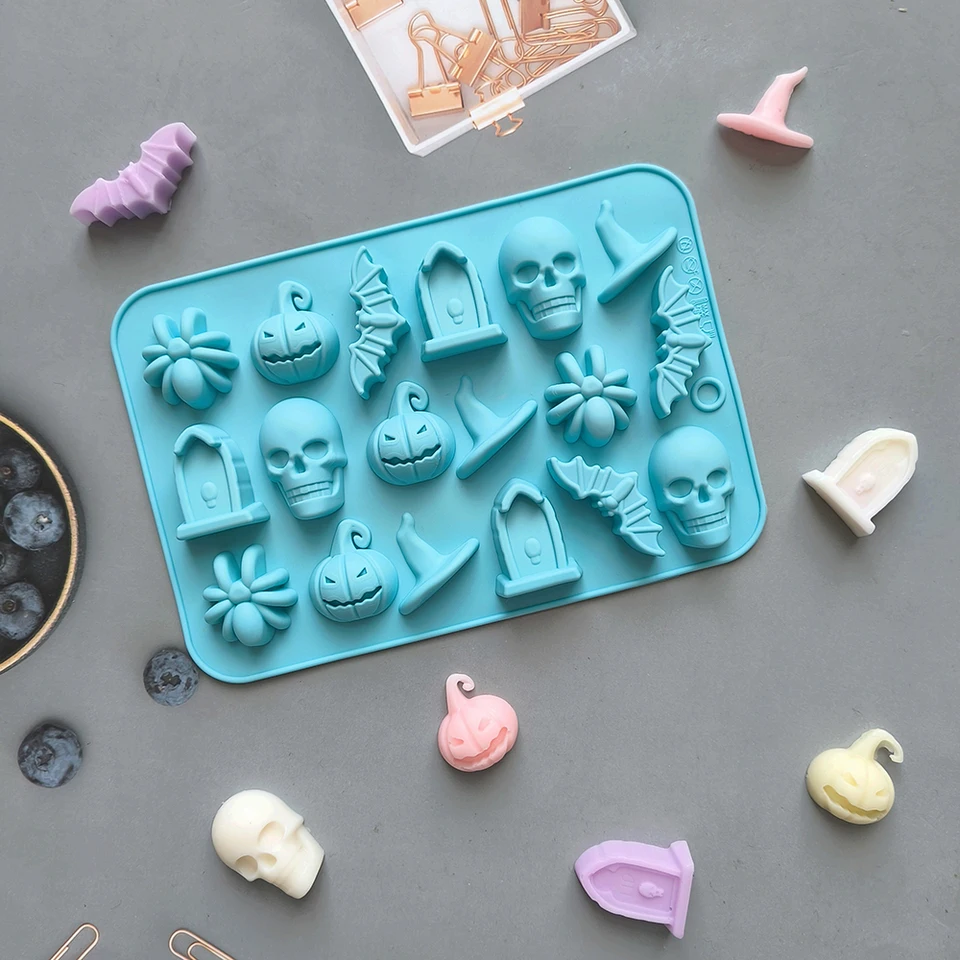 Moule à Gâteau D'halloween En Silicone En Forme De Crâne De Chauve-souris Fantôme, 2 Pièces, Moules De Cuisson Pour Bricolage De Bonbons Au Chocolat Acheter à Prix Bas - Livraison Gratuite, Avis