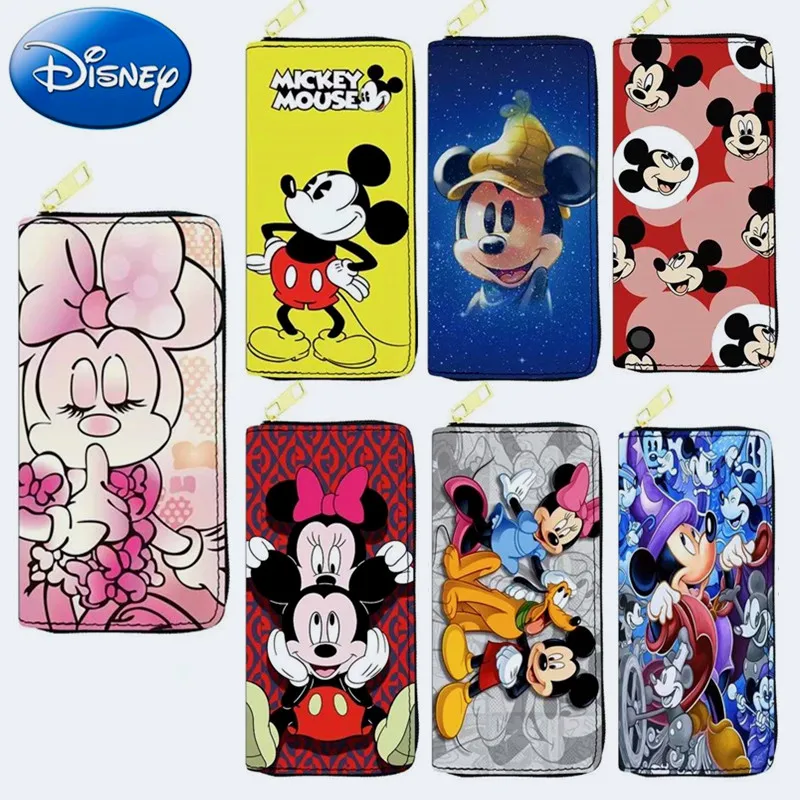 GenuineDisneyMickeyMouseWalletforWomen2022NewMinnieLongPU