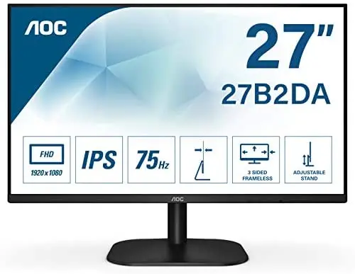 AOC монитор 27B2DA- 27 &quotFull HD 75 Гц IPS с функцией адаптивной синхронизации 1920x1080 250 cd/m D-SUB