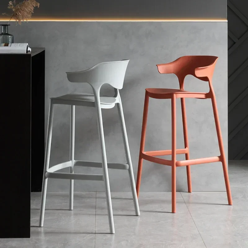 Bar Chairs Kitchen Plastic Bar Stools Ergonomic Restaurant Indoor Bar Ergonomic Chairs Outdoor Modern Backrest Chaise De High Furniture