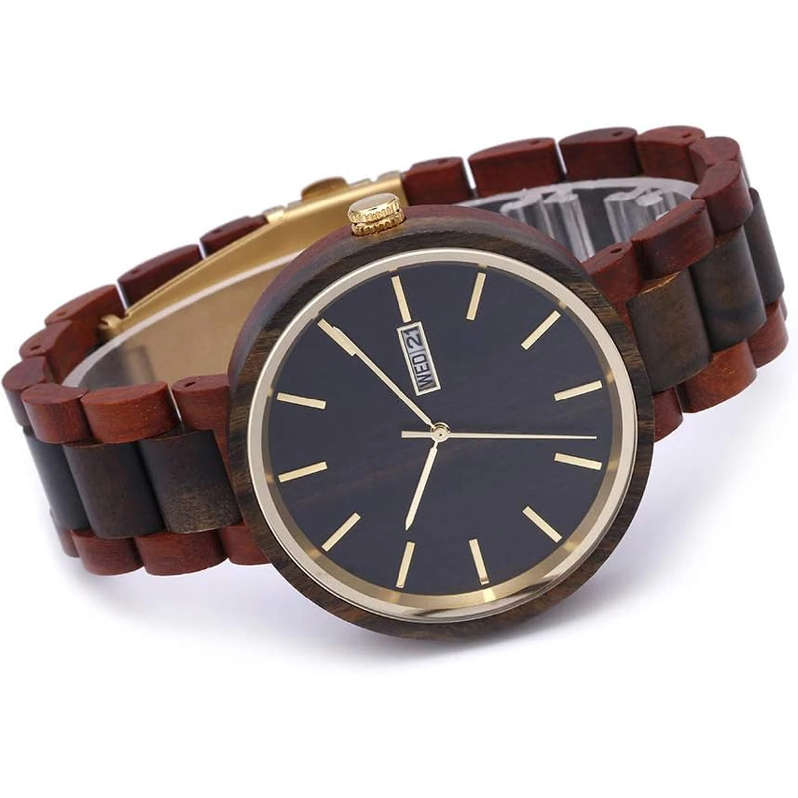 New Couple Wooden Watch, Pointer Type Quartz Sandalwood Watch, Multi-Functional Decorative Double Calendar Watch,bracelet