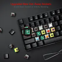 Redragon K556 RGB LED Backlit Wired 104 Keys Hot-Swap Noise Absorbing Foams Mechanical Gaming Keyboard - Image 5