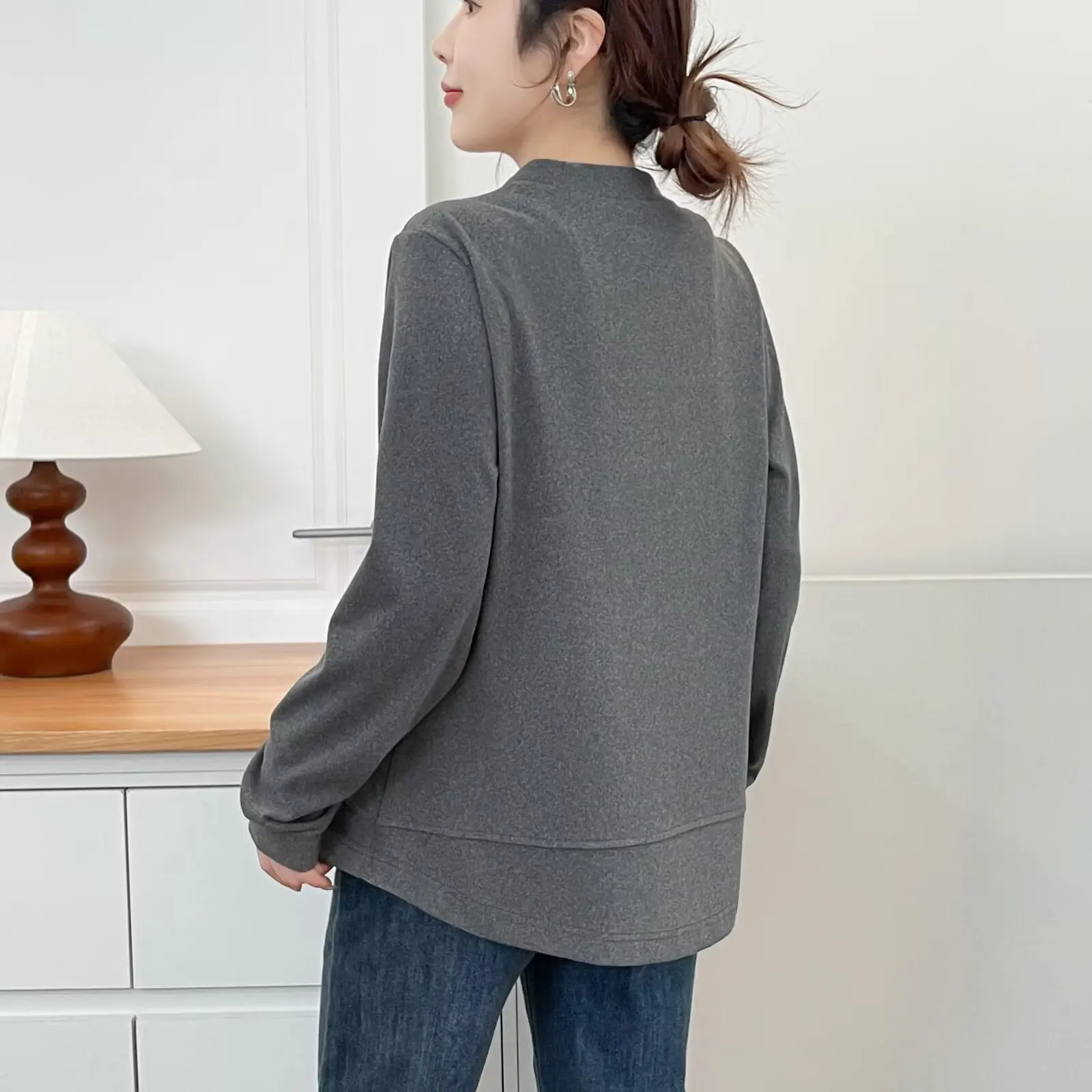 XXXXL Fashion Plus Size Women's Sweatshirt New Autumn Winter Stylish two-way Zipper Cardigan Casual And Warm Inner Hoodies 2581