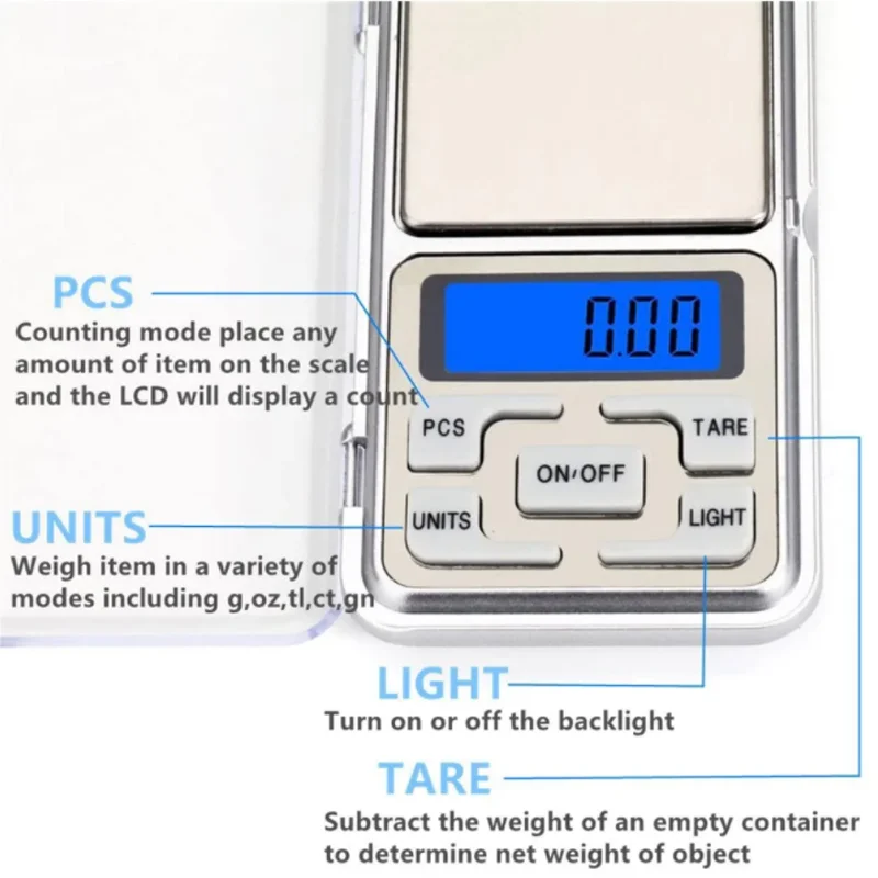 Description Picture 3 of itemMini Digital Pocket Scales Jewelry Scales Weight Diamond Balance Kitchen Weighing High Precision Electronic Digital Pocket Scale