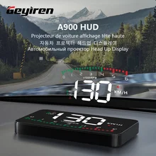 DOS GEYIREN-pantalla automática A900 para coche, proyector con alarma EOBD OBD2, velocímetro, parabrisas, accesorios electrónicos
