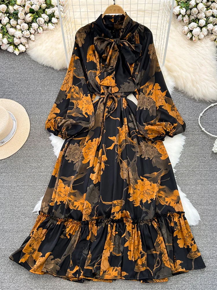 white christmas dresses High-end, light and luxurious temperament, long sleeves, round neck, w –  Lee Nhi Boutique main image 1