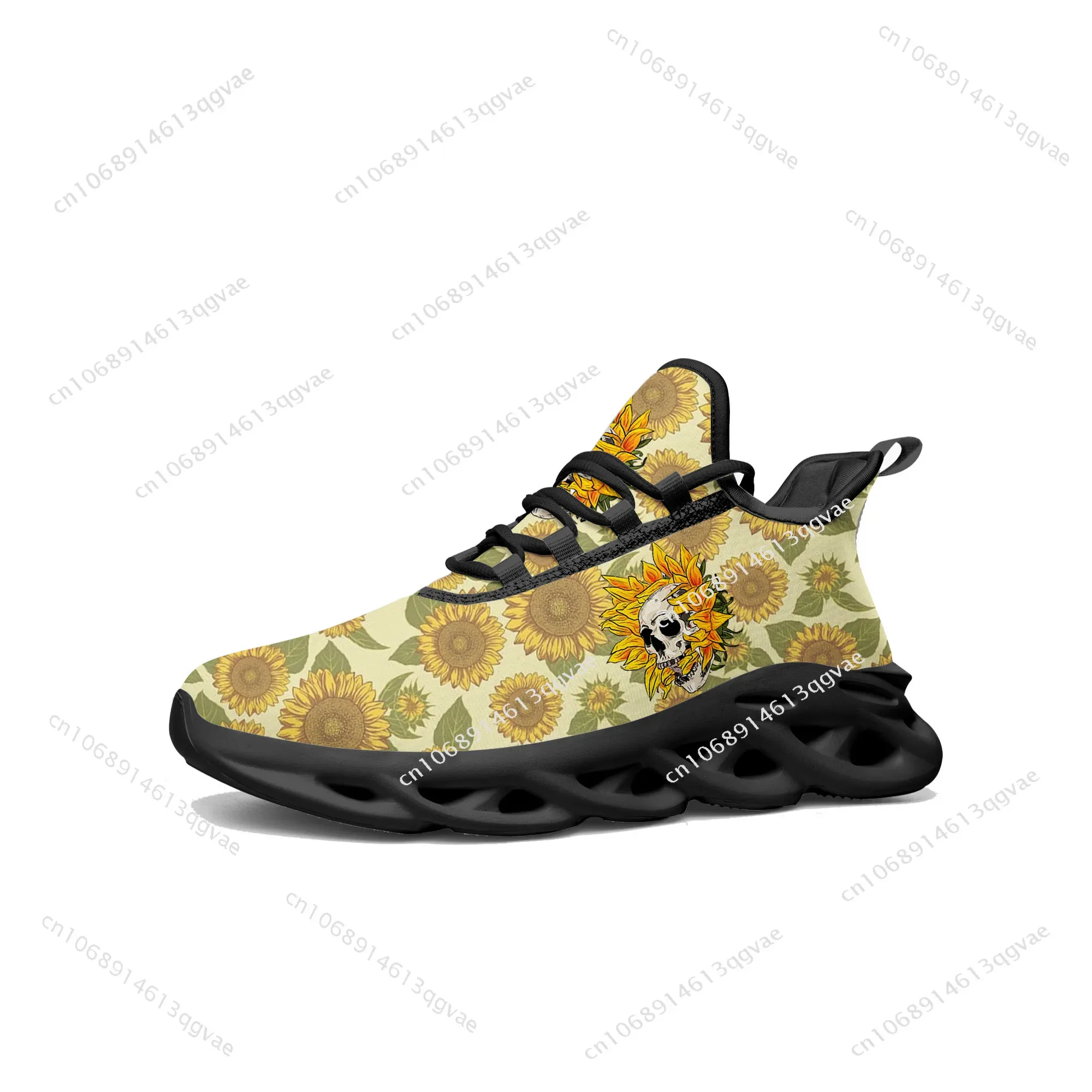 Sunflower Skull Prints Flats Sneakers Mens Womens Sports Running High Quality Sneaker Lace Up Mesh Footwear Tailor-made Shoe