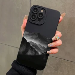 Sleek Black Mountain Phone Case with Innovative Design - iPhone 12 Mini (1)