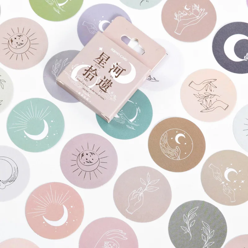 45 pcs/box Decorative Stickers Galaxy Stationery Planner mini round ins Scrapbooking DIY Diary Album Stick Lable cute kawaii