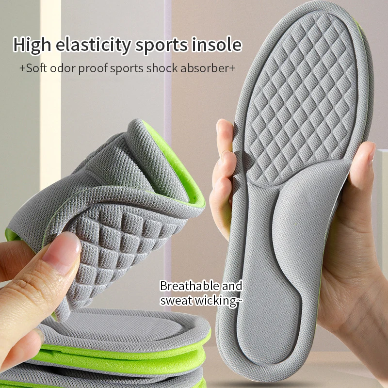 Sports Insoles for Shoes 5D Massage Soft Deodorant Breathable Shock Absorbant Cushion Running Insoles For Feet Men Women shoe insoles,orthopedic insoles,heated shoe insoles