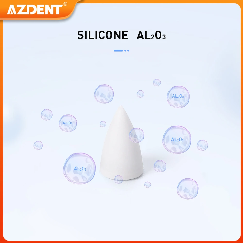 AZDENT 20pcs/Box Dental Silicone Composite Polisher for Finishing and Polishing Cup Inverted Cone Point with CA 2.35mm Mandrel