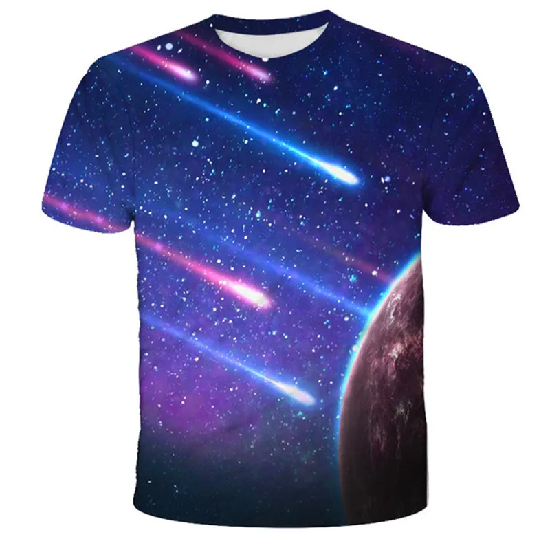 3D Printed Starry Sky Tshirt Cartoon Clothing Boy Starry Sky Fashion T Shirt Kid Summer Boys Funny Tshirt boys Clothes 4-14 year christian t shirts