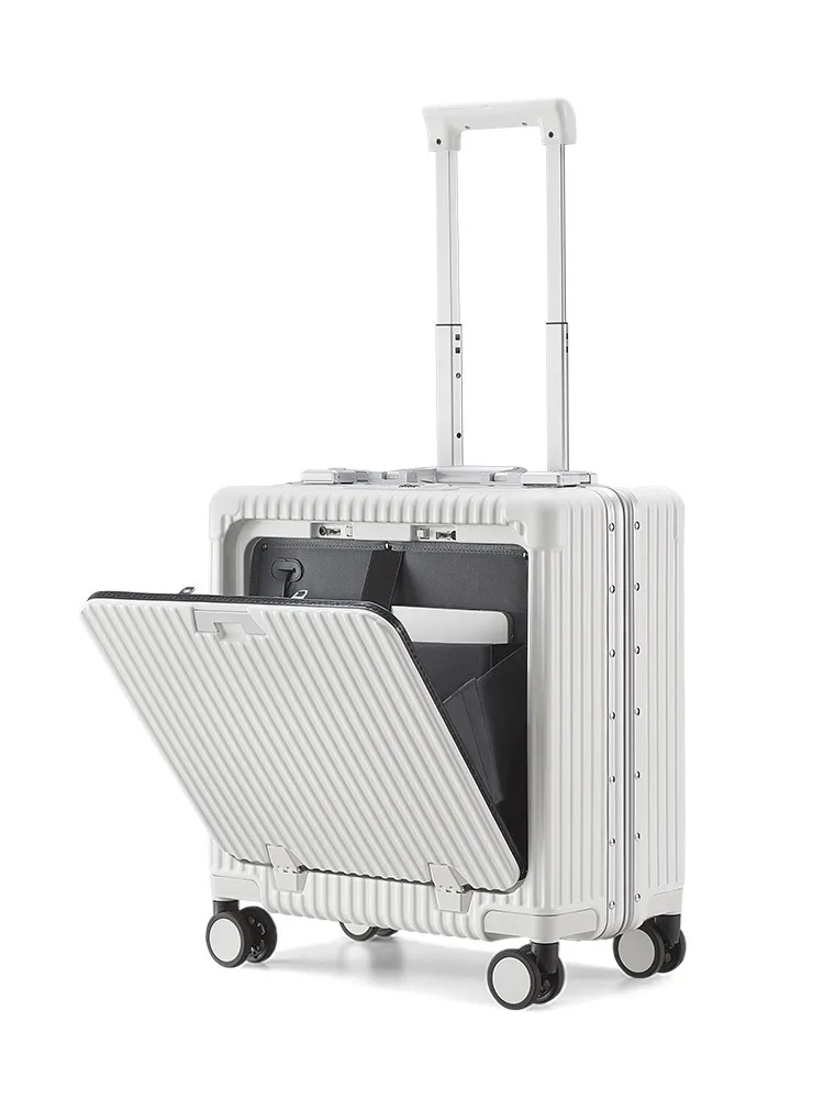 18-Inch Boarding Travel Box Multi-Functional Luggage  Aluminum Frame Password Luggage Trolley Suitcase Business Computer Bag