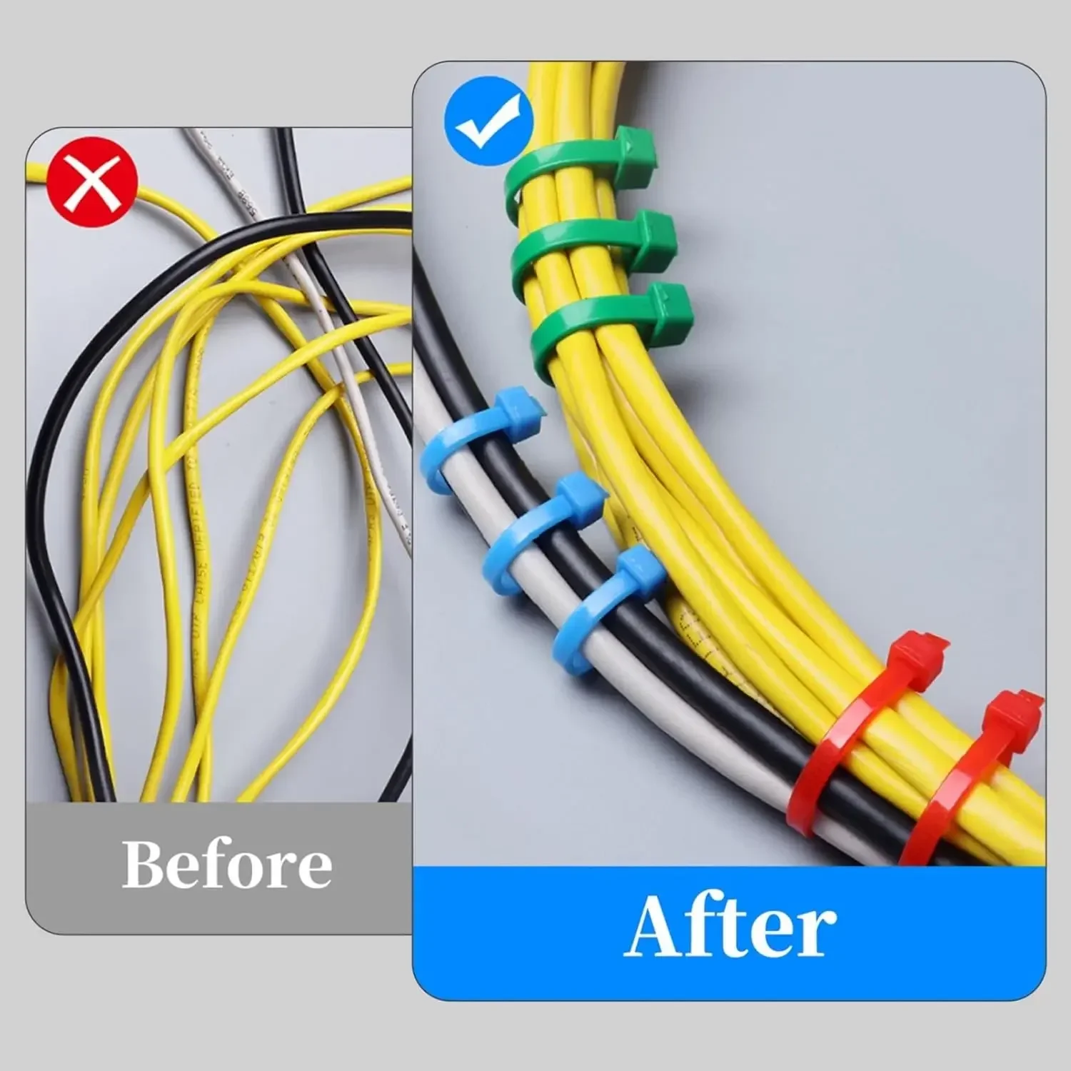 Plastic Nylon Cables Zip Ties Multi-Purpose Self Locking Cord Cable Ties Strap Fastening Loop Reusable Wire Wrap for Home Office - Image 5