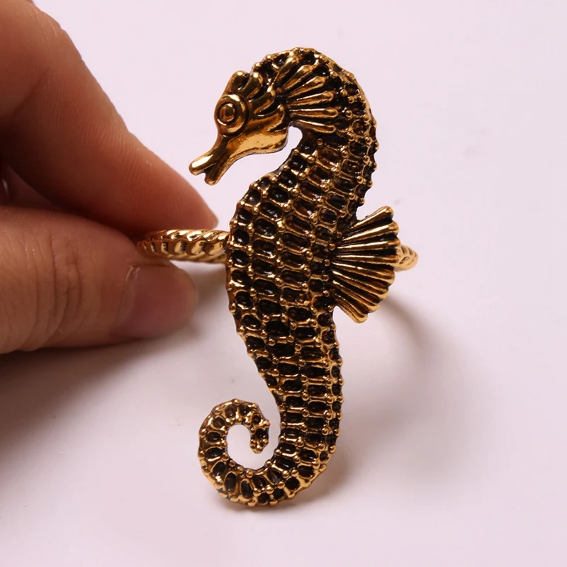Marine Series Shells Starfish Hippocampus Napkin Ring 8Pcs Model Room High-End Hotel Napkin Buckle Ring Dining