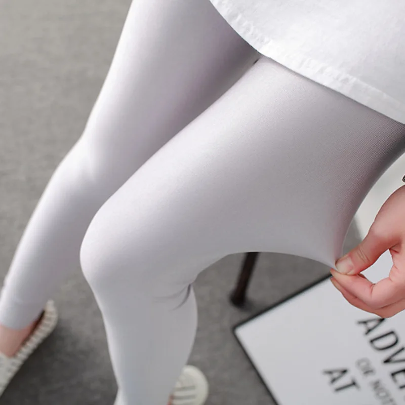 봄 여름 형광 바지 높은 탄성 스키니 바지 높은 허리 레깅스 시원한 소녀 캔디 컬러 카프리 레깅스 반짝이는 바지