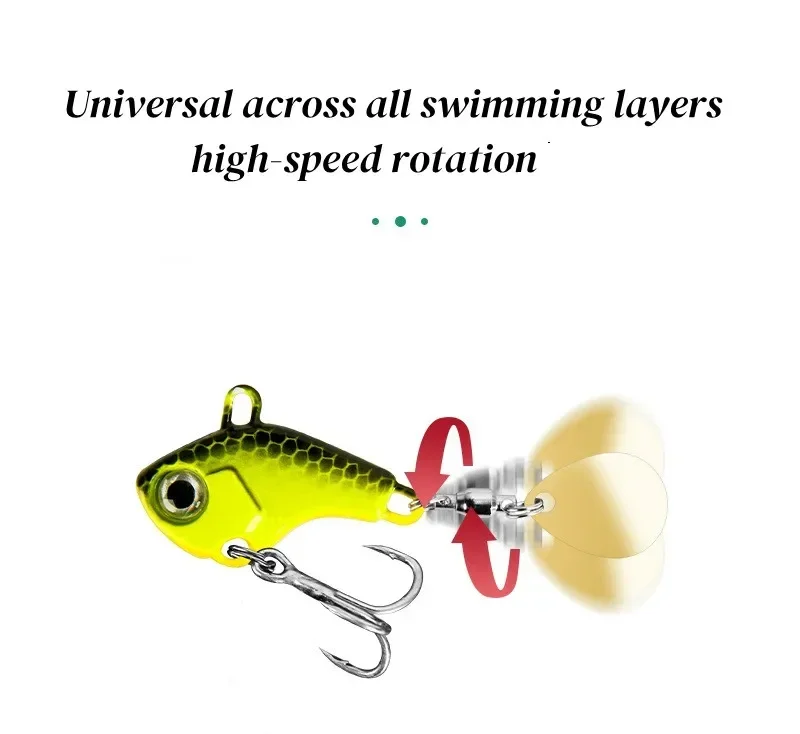 BRAVMACK 5 Stück Metall-Spinner-Löffelköder, Wackelköder mit rotierender Vibration, harter Jig-Köder mit Pailletten, künstliche Köder für Salzwasser – Detail 6