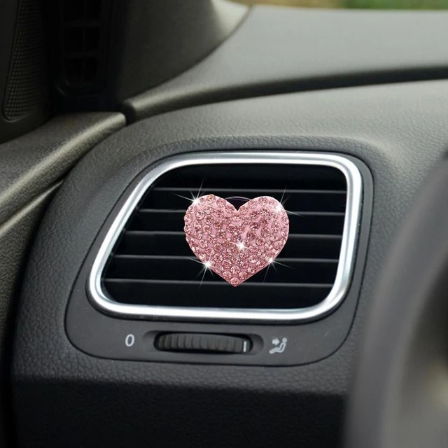 1 PCS Cute Car Aromatherapy Clip Creative Heart-shaped Rhinestone