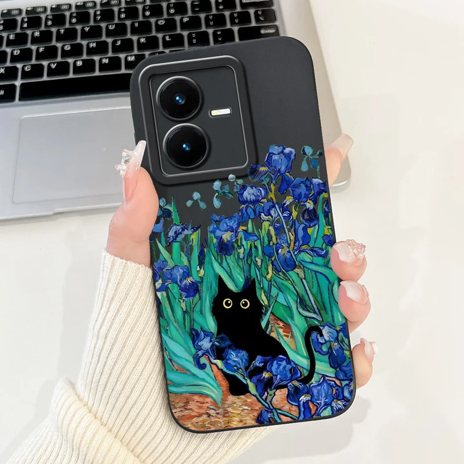 Stylish Painted Soft TPU Phone Case for Vivo Y22 Series - 6.55'' Bumper Cover