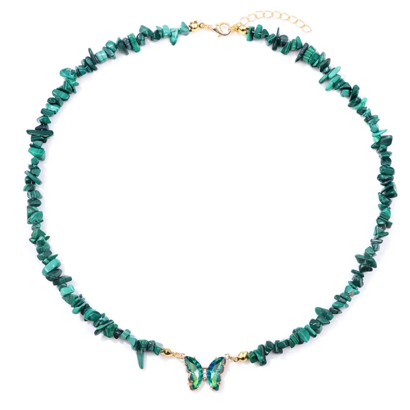 

2024 Fashion New Design Hot selling Stone Women's Necklace Party Daily Matching Butterfly Sweater Necklace