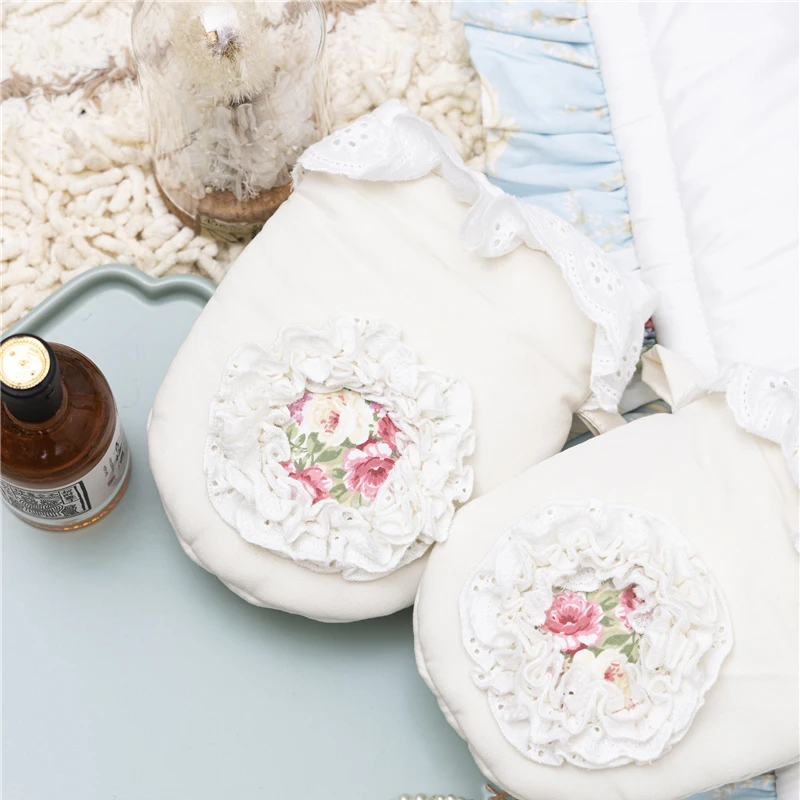 Kitchen Utensils Oven Gloves Girl's Floral Lace Elegant Anti-scald Heat Insulating Gloves for Kitchen Thickening Baking Mitten