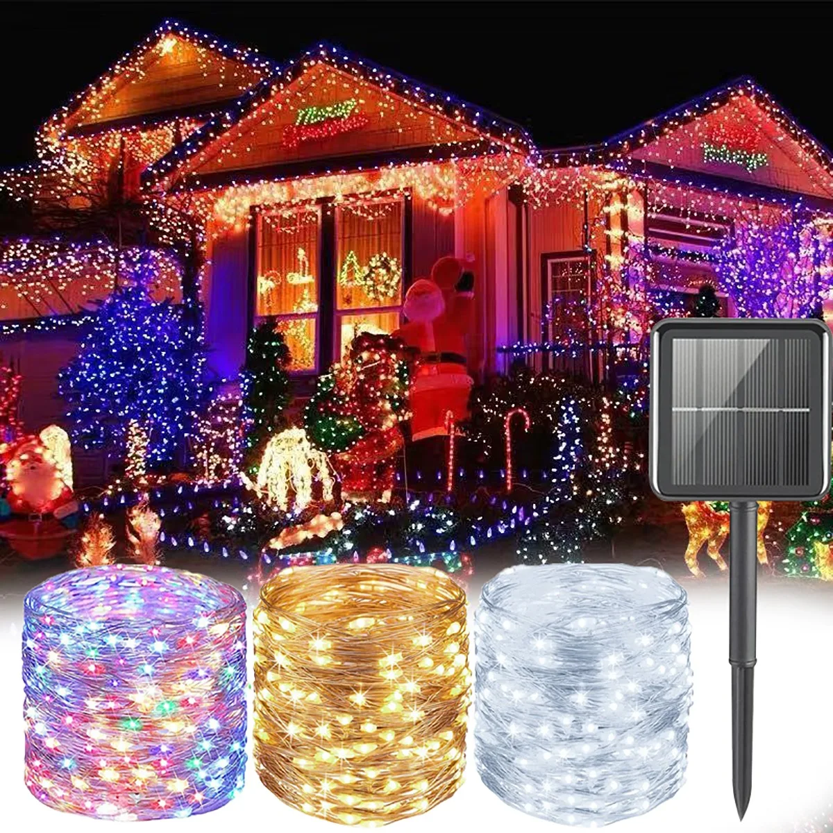 Description Picture 6 of itemSolar Led String Light Christmas Waterproof Fairy Lights Street Garland For Wedding Outdoor Festoon Party Decoration