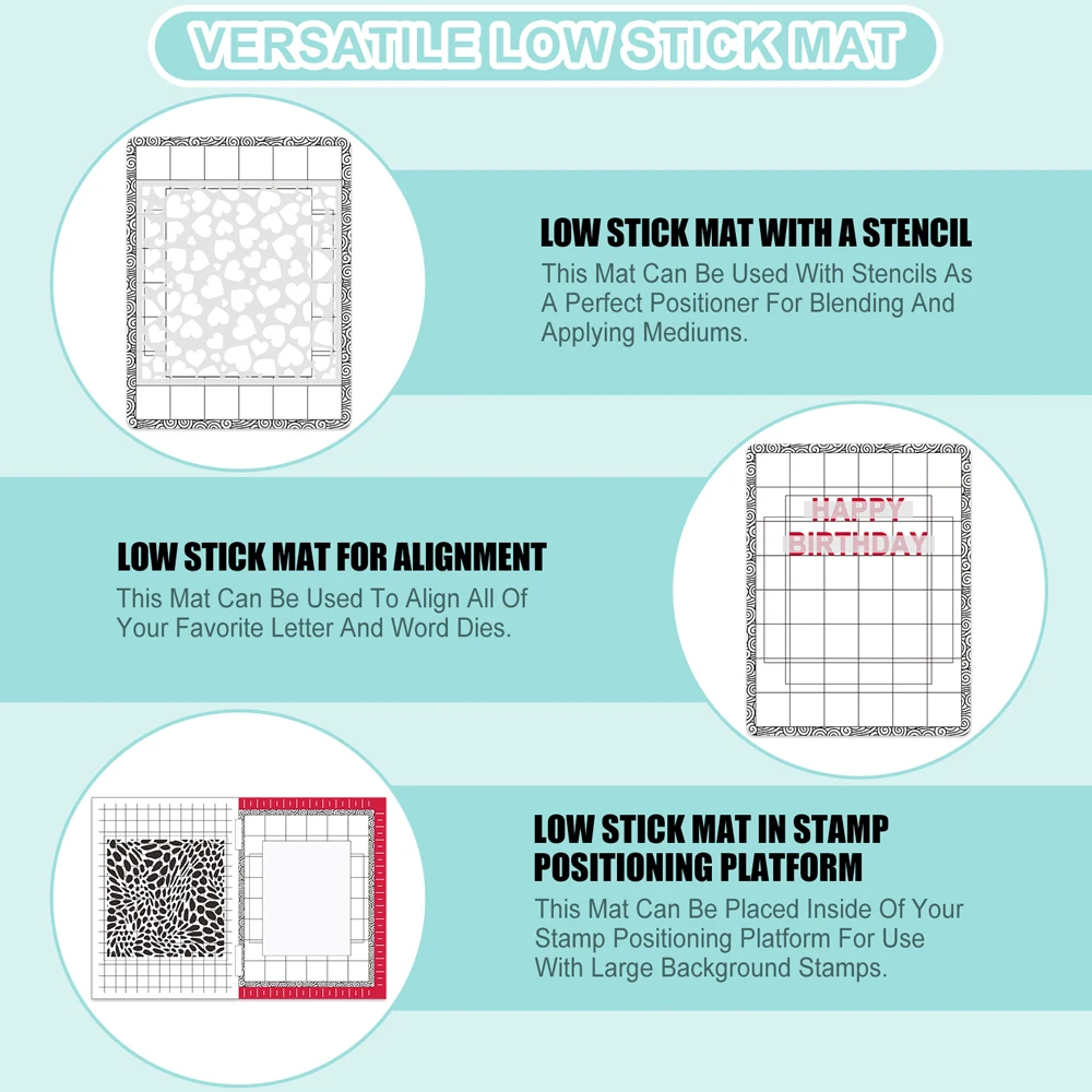 Stick and Stamp Mats 4-10pcs Stick and Stamp Mats for Creating Straight Lines Much Easier Bundle Deals Useful Low Stcik Mat To Hold Projects In Place