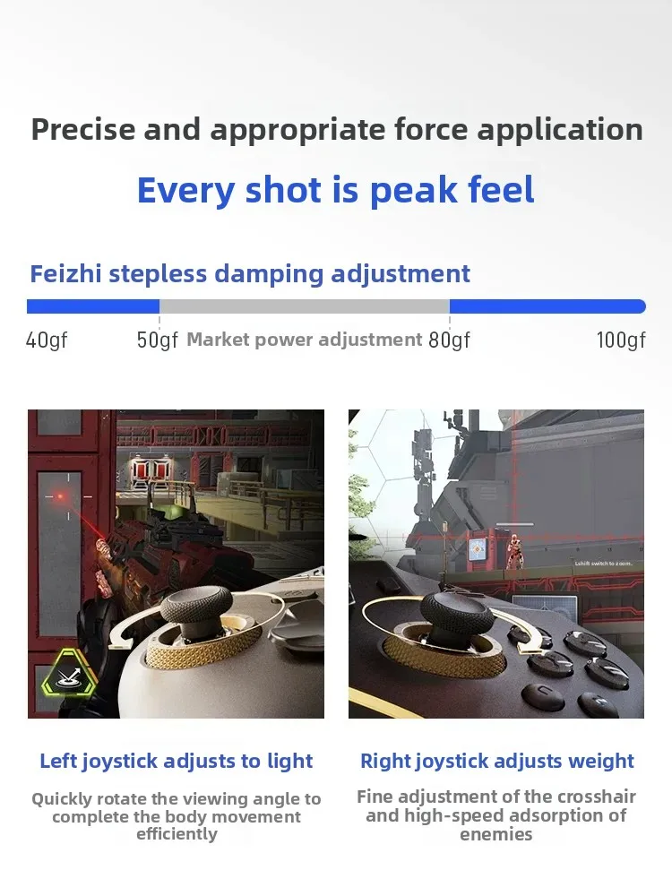 Flydigi Vader5 Pro 무선 게임 컨트롤러 블루투스 힘 조절 레버 조이스틱 게임패드 전환 가능 트리거 인체공학적