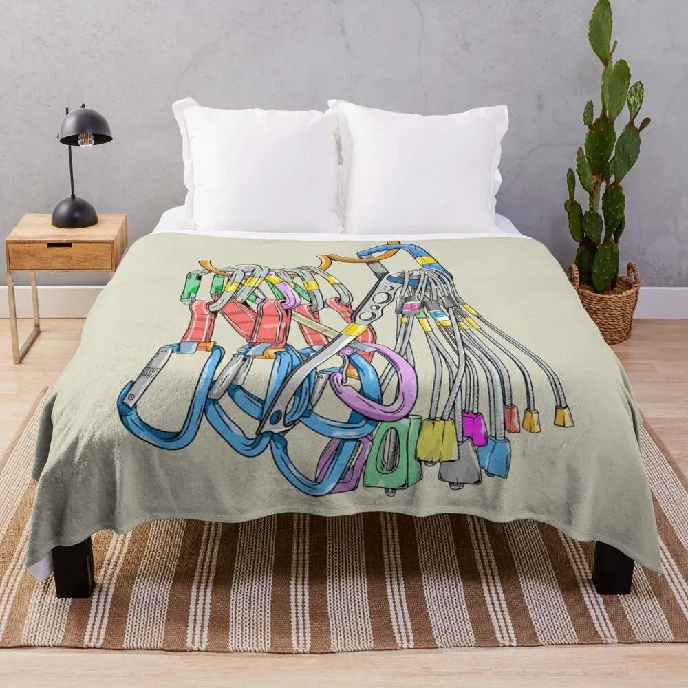 

Rack of rock climbing gear Throw Blanket Giant Sofa Flannels sofa bed Bed Warm Blankets