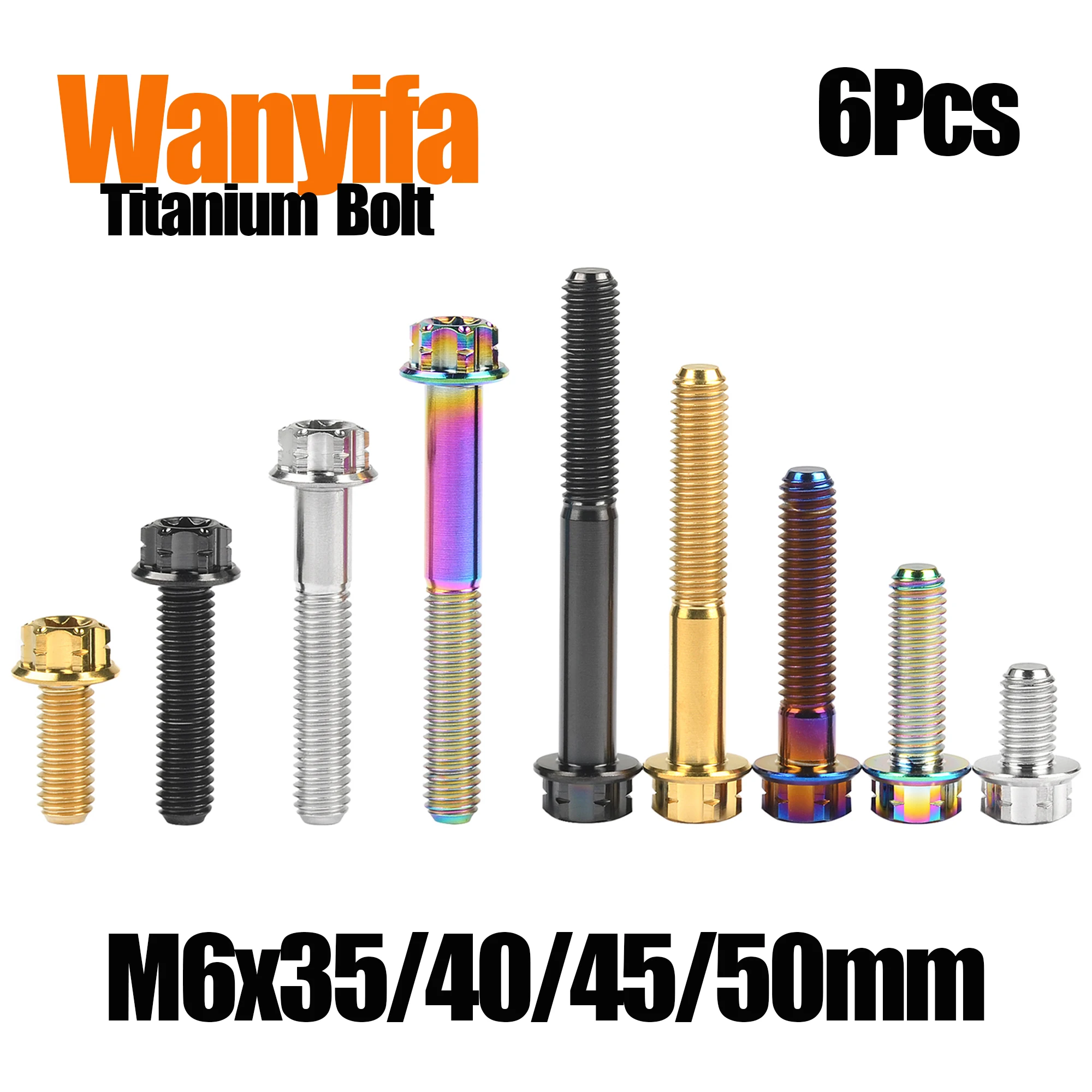 

6 шт., винты с шестигранной головкой, M6x35/40/45/50 мм