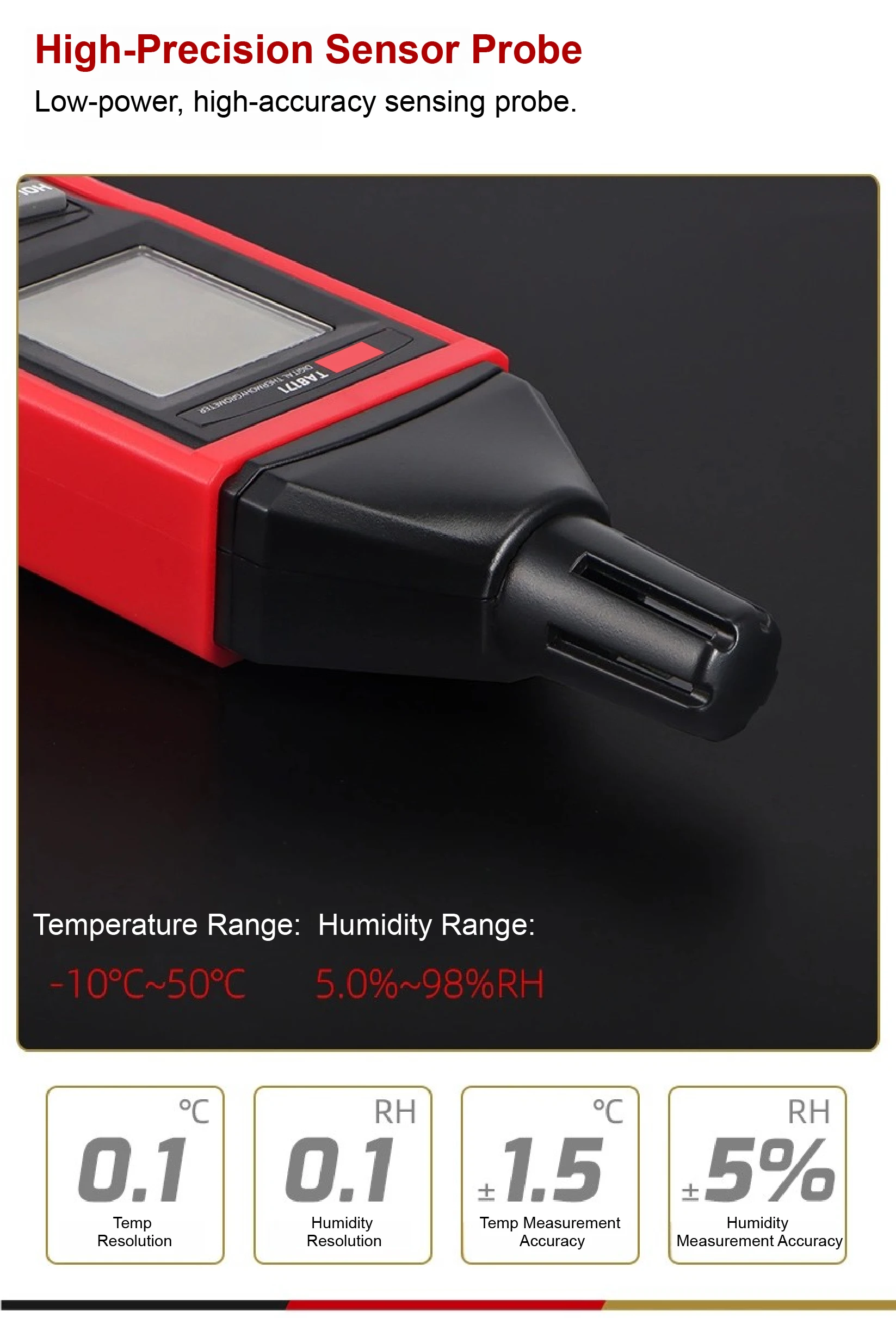 TA8171/TA621A Portable Temperature Humidity Meter Digital Hygrometer Dew Point S
