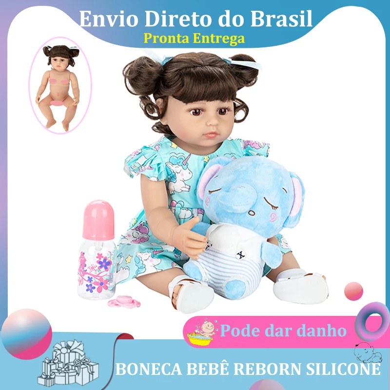 

55CM Reborn Baby Girl Very Soft Full Body Silicone Doll Bath Toy Lifelike Real Soft Touch Bath