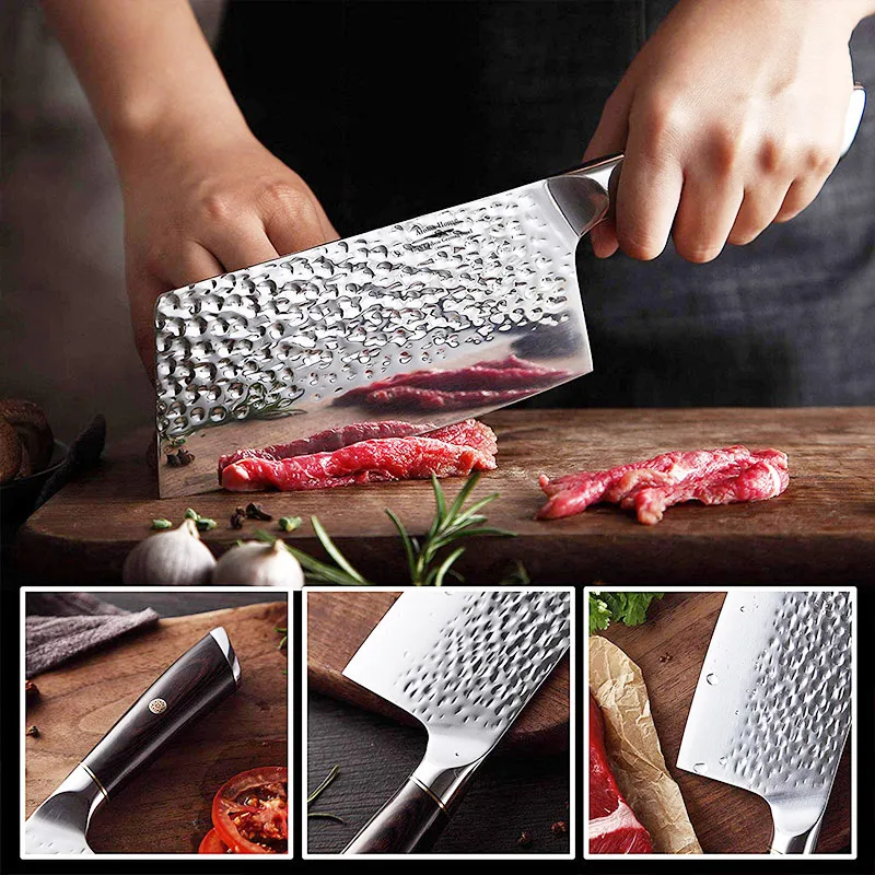 4 Types Kitchen Knife,Stainless Steel Chopping Chef Cleaver Slicing Knife,8  Inch Chinese Chef's Knife 